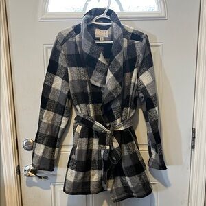 a new day Black and White Plaid Jacket